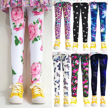 Girls Cartoon Flower Leggings 1