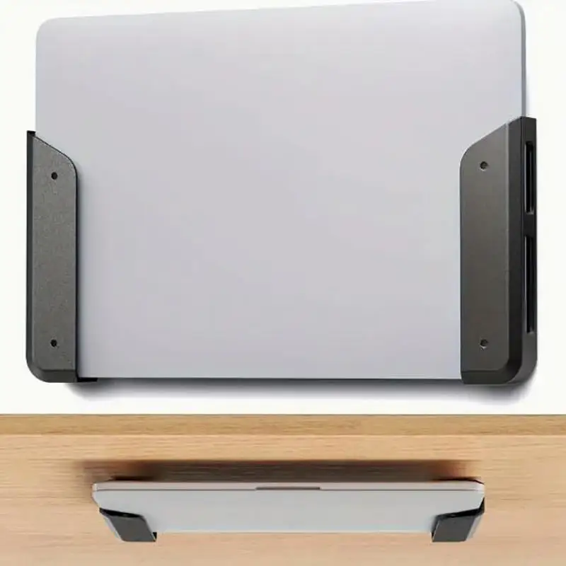 Under Desk Laptop Mount Wall-Mounted Shelf Holder For Laptop/Tablet/Macbook With Anti-Scratch Silicone - View #8