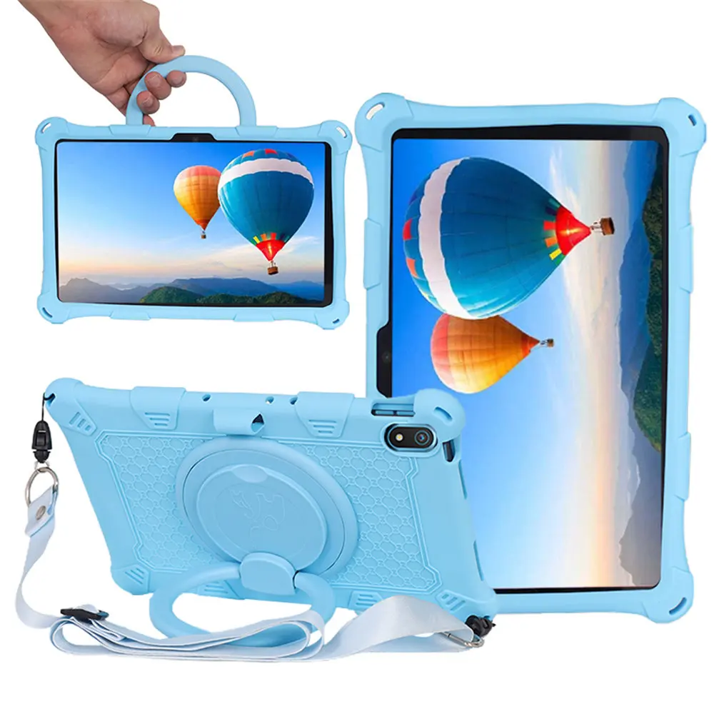 360° Rotating Soft Silicone Kids Safe Tablet Case with Full Body Protection and Stand