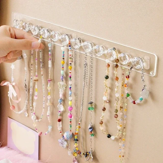 Cintres de collier porte-colliers en acrylique organisateur de bijoux mural porte-collier suspendu pour colliers Bracelets chaînes 1