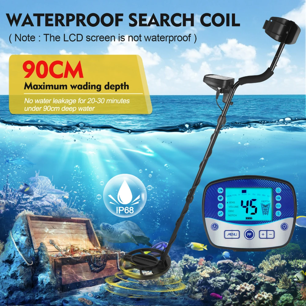 NEW Underground Metal Detector Professional Depth 1m Search Finder Gold Detector Treasure Hunter Detecting Pinpointer Waterproof