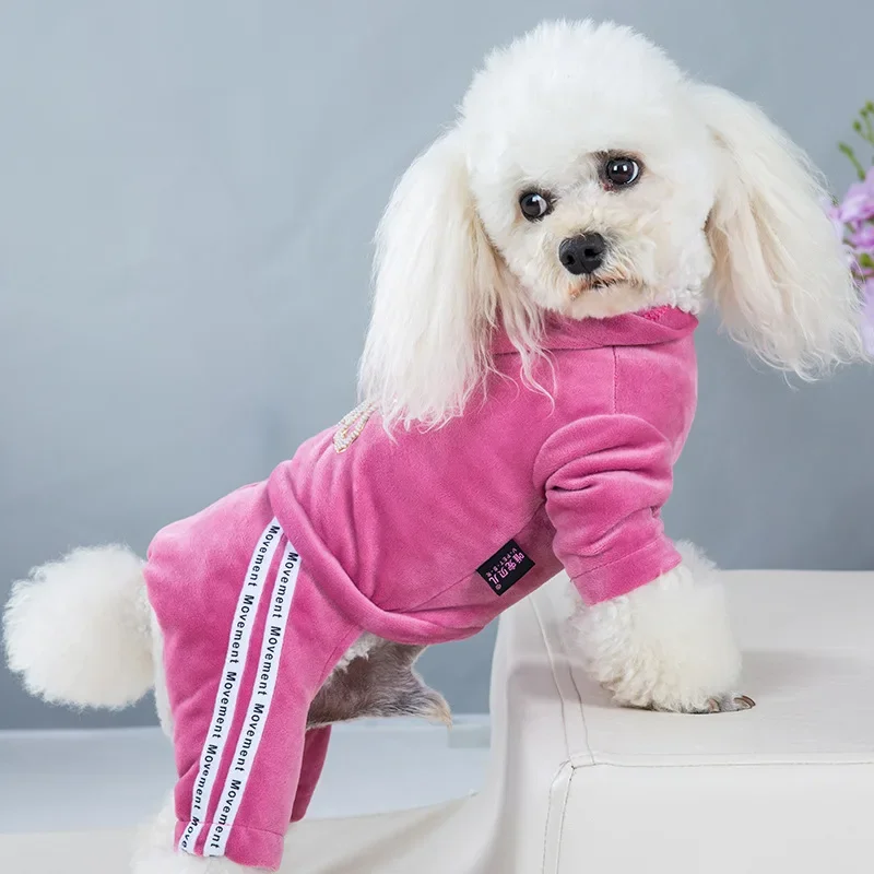 

Pet Dog Clothing Four-legged Fashion letter Pet Dog Clothes for Dogs Coat Hoodie Sweatshirt Four seasons One-piece Jumpsuit
