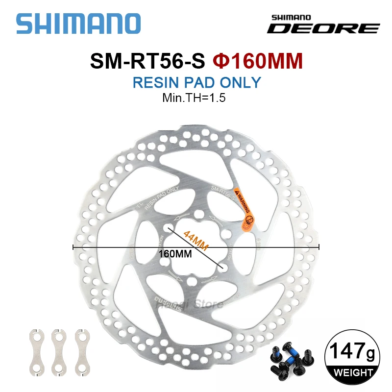 Shimano-接続されたディスクブレーキローター,160/180mm,6本の