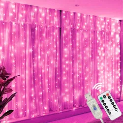 Enchanting LED USB - Powered Fairy Lights with 8 Magical Modes for Home and Celebration Decor (Pink)