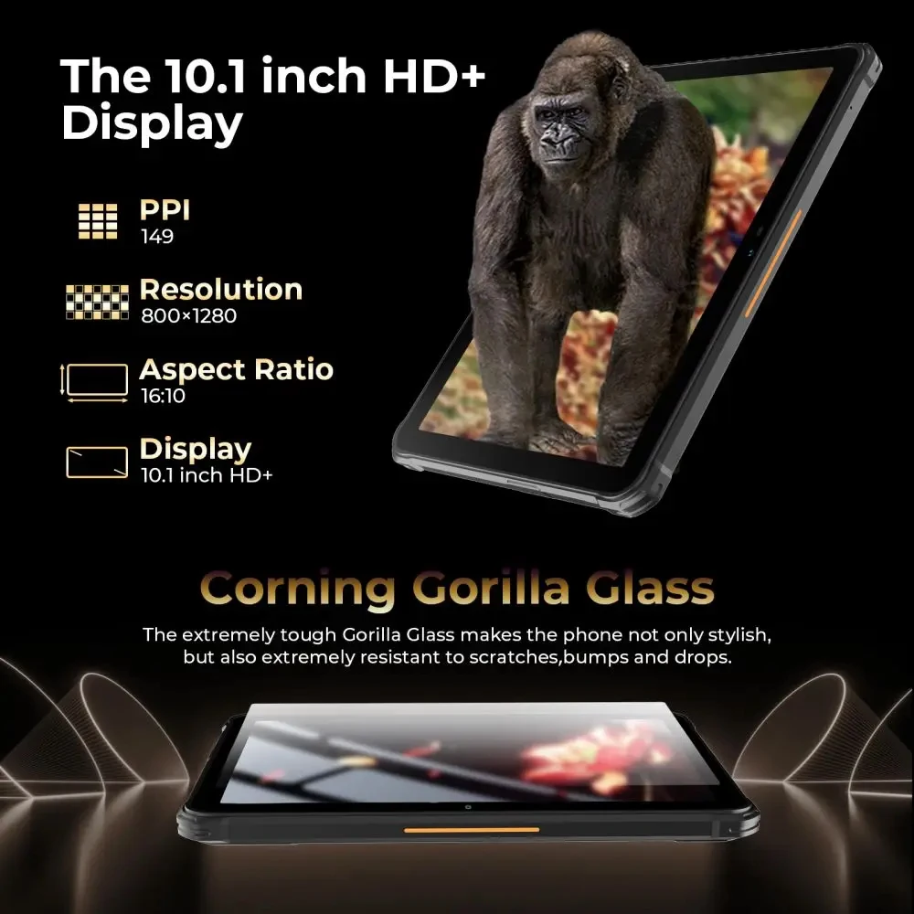 HOTWAV R7 Rugged Tablets Android 13 15600mAh Battery Pad 10.1'' HD+ 12GB(6+6) 256GB OTG Reverse Charge Tablet PC Global Version