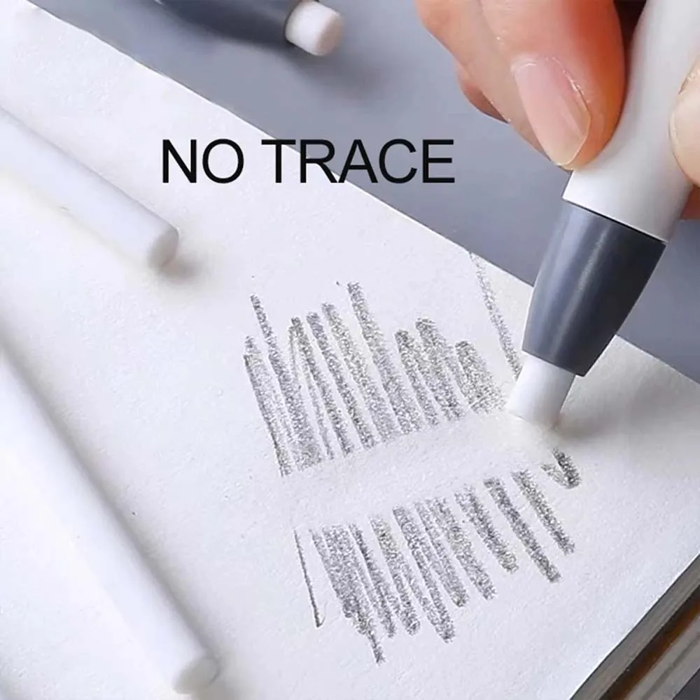Pencil Eraser Eraser Pen Eraser Refillable Pen Retractable Eraser A Set of Push-pull Eraser Pen Shape Design Easy to Use Rubber Soft Not Easy to Deform Suitable for Study Office Art