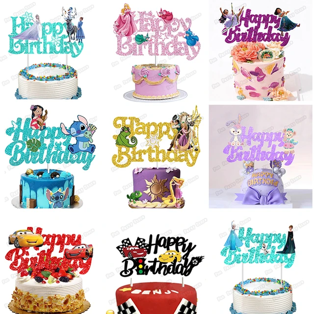 Stitch Purple Glitter Cake Topper Lilo and Stitch Party