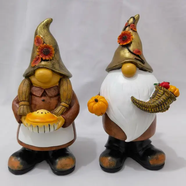 Gnome Szoborkert Dekoráció Kézzel Készített Tiszta Faragott Miniatűr Törpe Gyanta Mikrokerület Tök Szobor Kert - Image 3