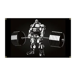 Bodybuilding Fitness Flag - Motivational Gym Banner with Brass Grommets (90x150 cm) - 120 x 180cm (4 Grommets11)