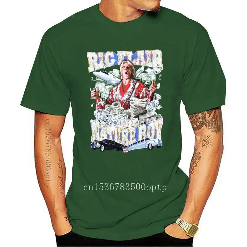 New Ric Flair T-Shirt Da Uomo-Ric Flair Nature Boy Accatastati In Money Limos Planes
