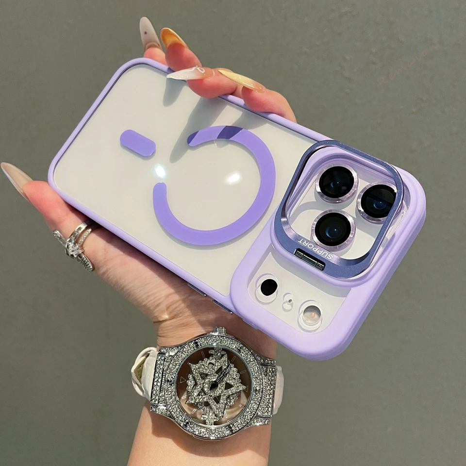 Magnetic Phone Case with Strap Bracket and Lanyard Stand Protector Cover