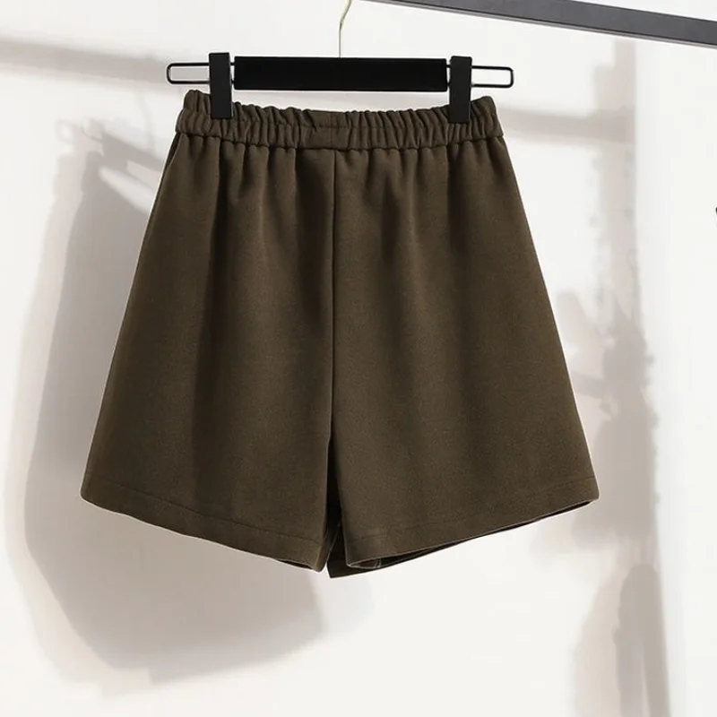 Shorts Women S-5XL Leisure Cozy Femme Harajuku Street Style Solid Chic Comfortable Trendy Design Elastic Waist Winter Trousers