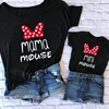 Korean Mama Mouse And Mini Mouse Daughter Kids Tops Baby Outfits Cartoon Mom and Me T-shirt Family Look Matching Outfits 2