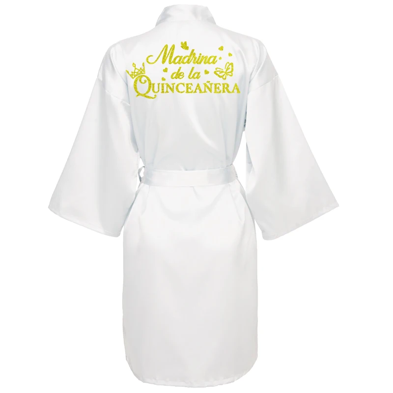 Mis15 Años Robe 15 Years Girl Birthday Party Robes Quinceanera Robe Mis XV Bathrobe Silkly Nightgown