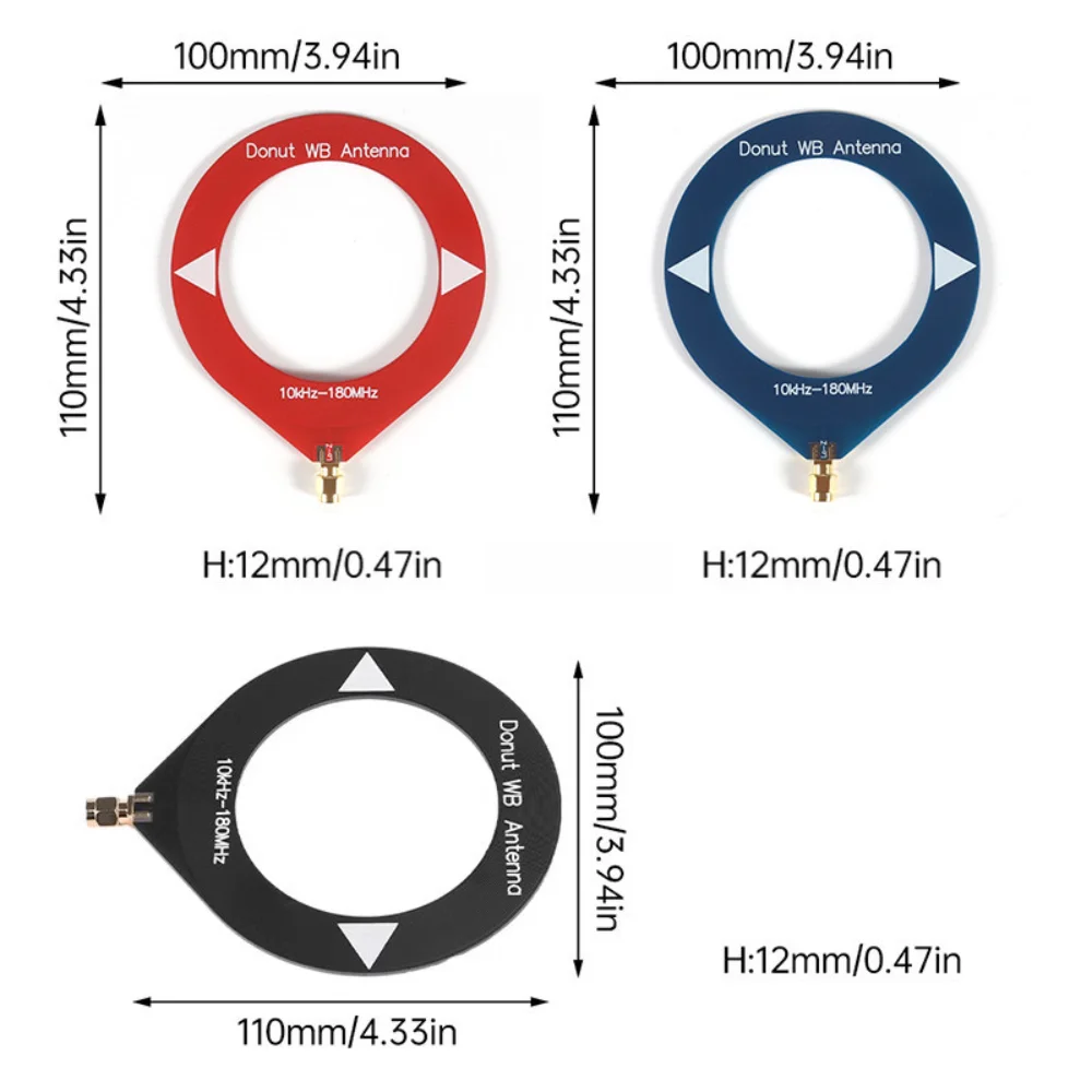 업그레이드된 버전 10kHz?180MHz 미니 루프 도넛 WB 광대역 안테나 UV-k5/k6 인터콤 SDR 라디오 스테이션용 SMA 남성 연결 커넥터