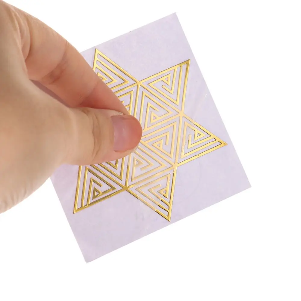 Sacred Geometry Gold Copper Metal Art Sticker for Crafting and Jewelry Making
