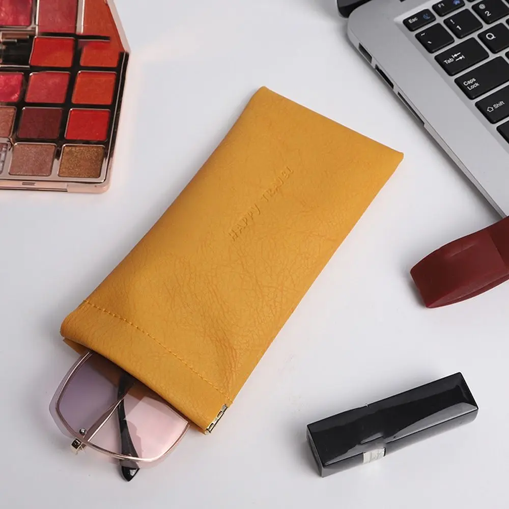 

Soft PU Leather Glasses Bag Portable Waterproof Pouch Glasses Protective Cover Eyewear Storage Bag