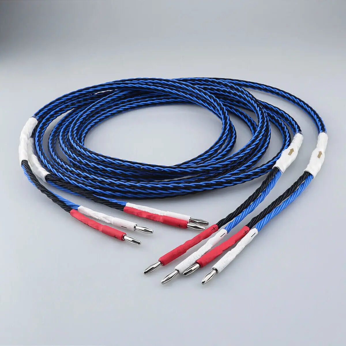 

HiFi 8TC 7N OCC Pure copper Speaker cable hifi audio speaker wire loudspeaker cable 8TC Speaker cable with Banana Y spade