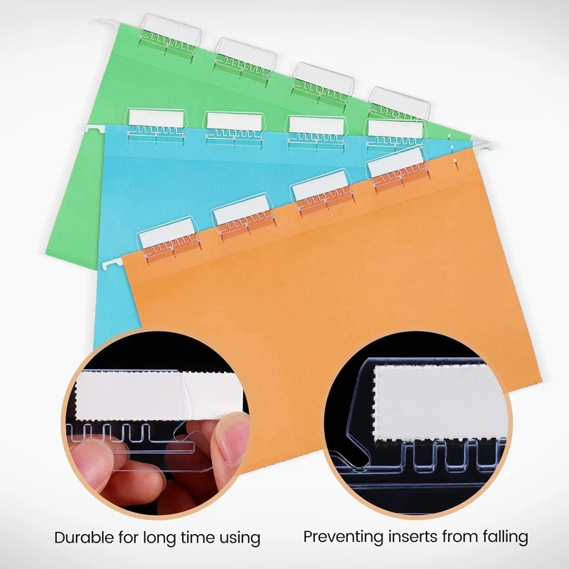 120 Sets 2 Inch Hanging Folder Tabs And Inserts For Quick Identification Of Hanging Files File Inserts A