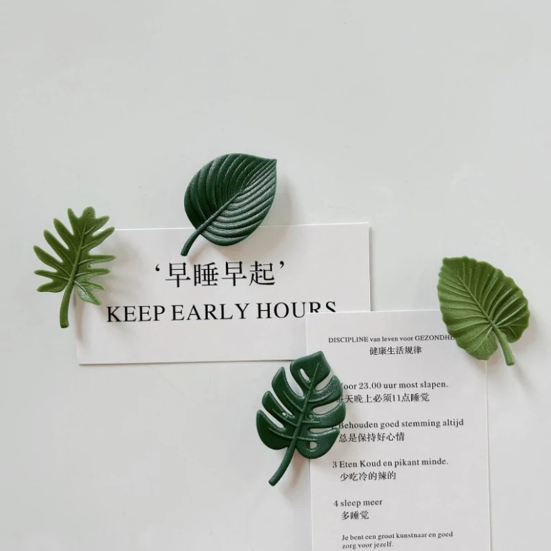 Fridge Magnets 4Pcs ABS Mini Waterproof Tropical Leaves