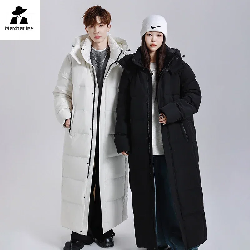 Winter Long Down Jacket Men's Women's Luxury Lightweight Hooded Goose Down Warm Parka Streetwear Snow Thick Puffer Jacket down jacket women jacket mens jacket