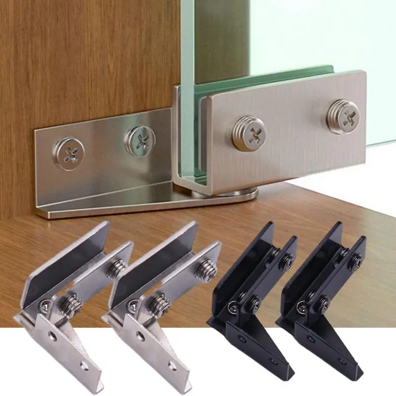 Glass Door Hinge Without Drilling Shower Door Hinges Cabinet Side Mounted Frameless Glass Hinge For Bathroom Kitchen 2pcs stainless steel hinges,door hinges