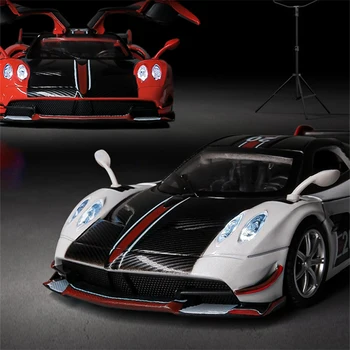 1:32 Pagani Huayra BC Alloy Car Model Diecast Metal Toy Sports Car Model Collection Sound and Light Simulation Children Toy Gift