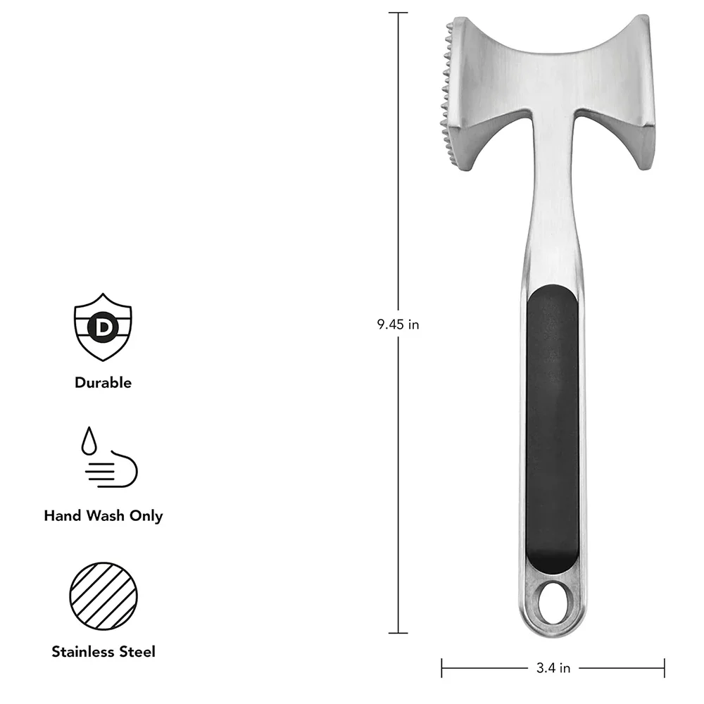 4 Colors Meat Tenderizing Hammer with Comfortable Grip Handle Kitchen Double-Side Mallet Heavy-duty Pound Tenderizing Steak Beef