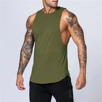 Vêtements de sport pour hommes, débardeur d'été en coton, Fitness, Jogging, musculation, chemise sans manches, respirant, col rond, gilet musculaire décontracté 5