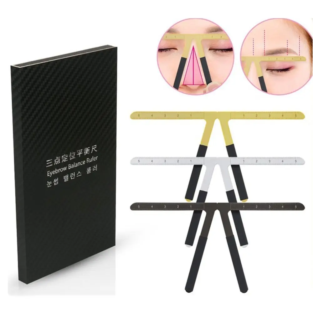 

Reusable Eyebrow Tattoo Ruler Easy To Use 3D Microblading Eyebrow Stencil Template Metal Balance Shaper Template Women