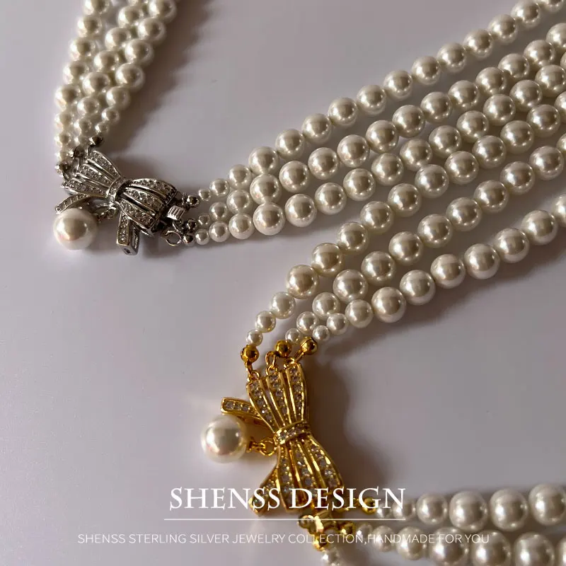 High Quality 6mm Shell Pearl Necklace With Copper Clasp for Women Wedding