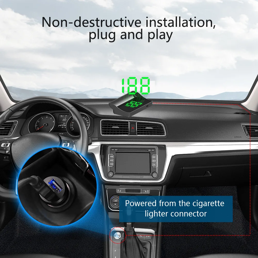 2024 HD ڵ  ÷, HUD  , GPS ý,  ڵ ӵ, ڵ  ׼, ӵ km/h