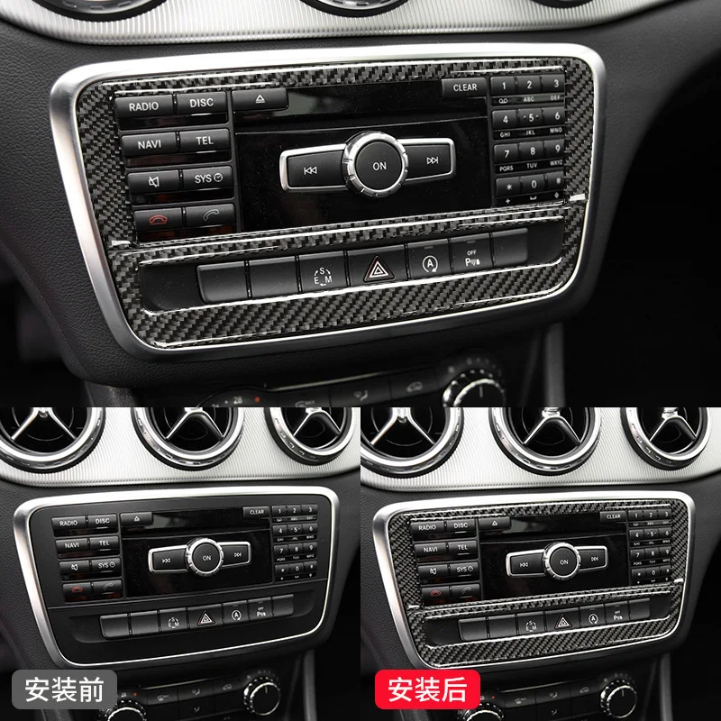 

FOR Mercedes Benz GLA CLA A B Class Change the central control CD panel Decorative stickers Carbon fiber interior