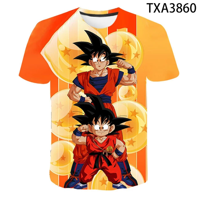 Dragon Ball desenho animado manga curta camiseta, camiseta Son Goku, tops  impressos de anime, camisetas infantis, roupas de bebê, presente para  crianças, verão - AliExpress