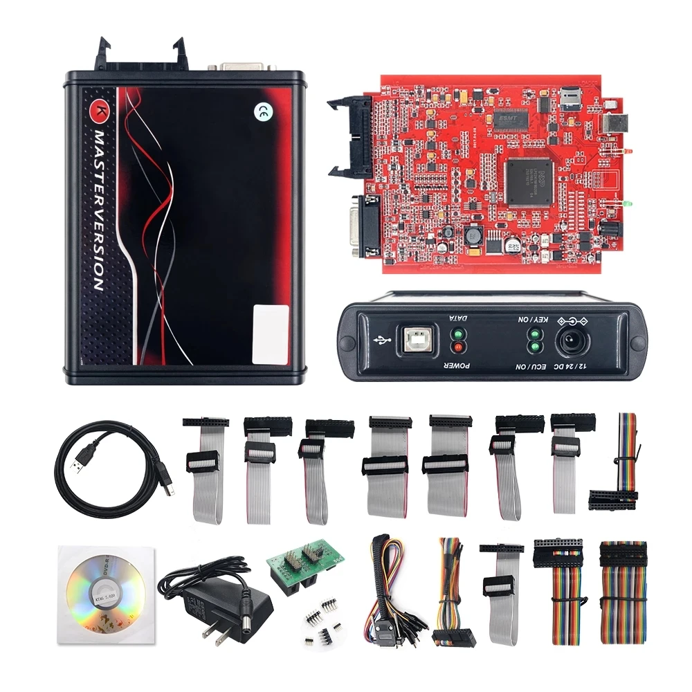 Automotive Diagnostic Scanner Online 2.80 EU Kess V2 V5.017 OBD2 Manager Tuning Kit KTAG V7.020 4 LED BDM Frame 22pcs Adapters K-TAG 2.25 ECU Programmer