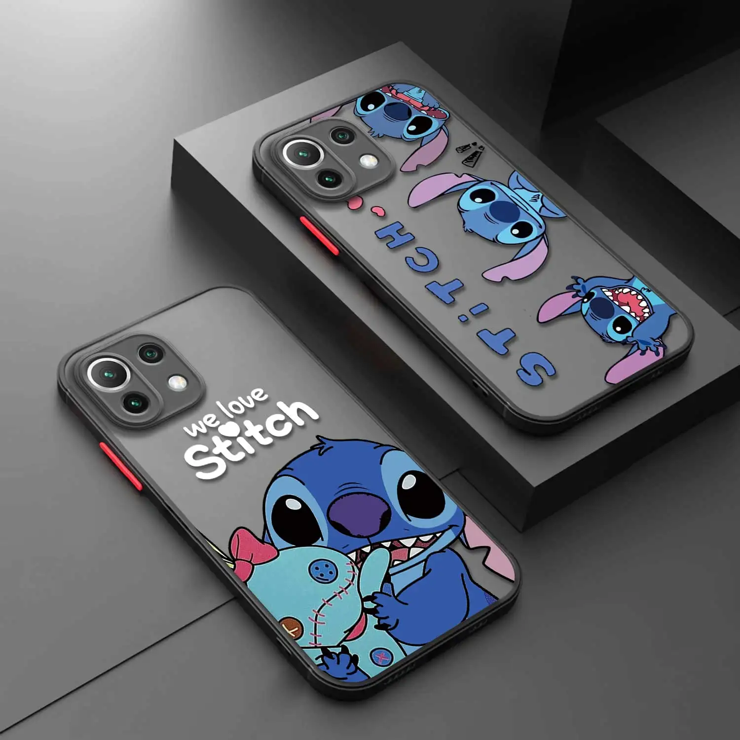 Matte Phone Funda for Xiaomi POCO X3 NFC X4 X5 Pro MI 13 12 11 11T 10T 10 9 Case Disney Cute Stitch Love