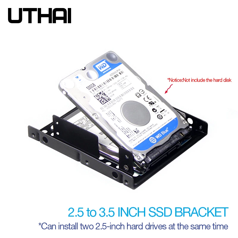 Uthai G16 Espessura Dupla-camada Disco Rígido Suporte 2.5 a 3.5 Polegada Disco Rígido Baía Notebook Portátil de Estado Sólido Suporte de Unidade Ssd