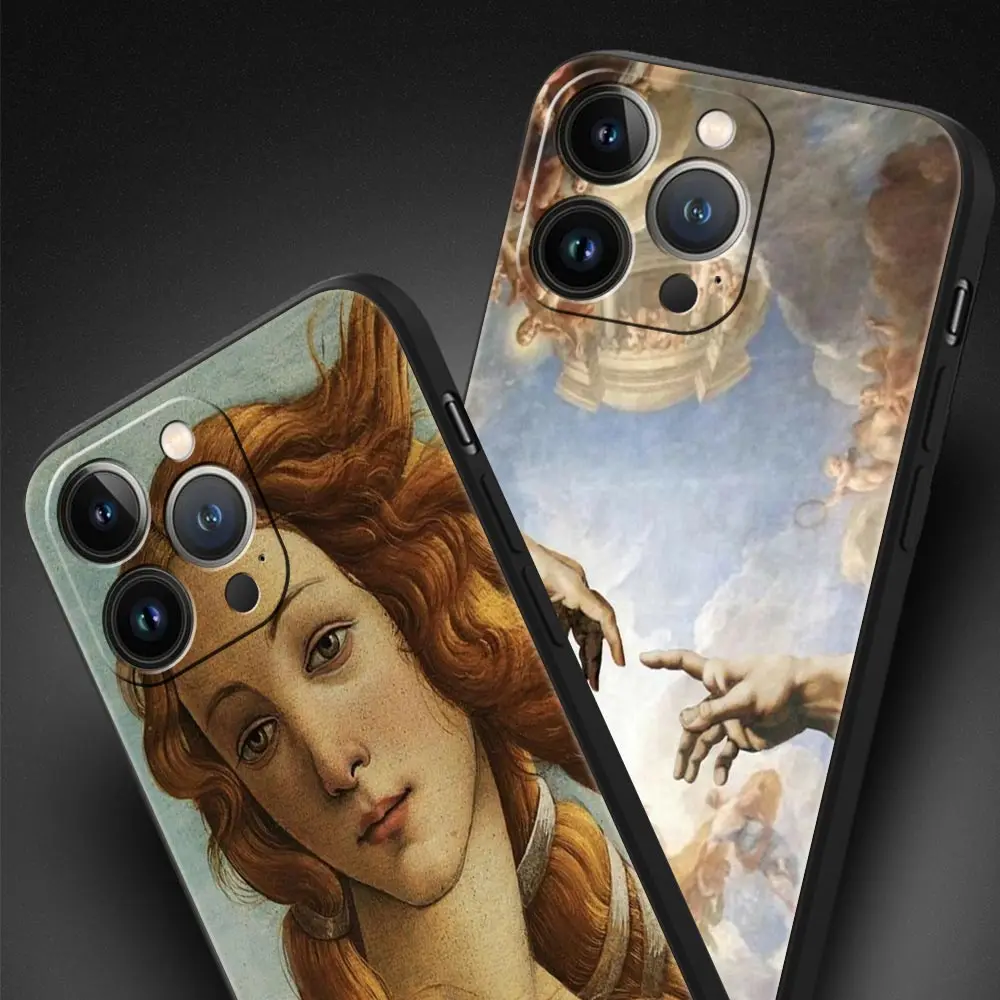 Luxury Black Soft Cover with Renaissance Art Design