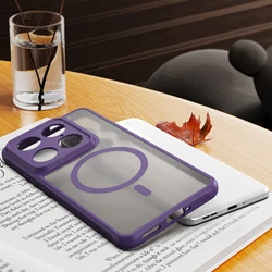 Matte Clear Shockproof Magnetic Phone Case with MagSafe Compatibility - Motorola Edge 60 Neo (PURPLE)