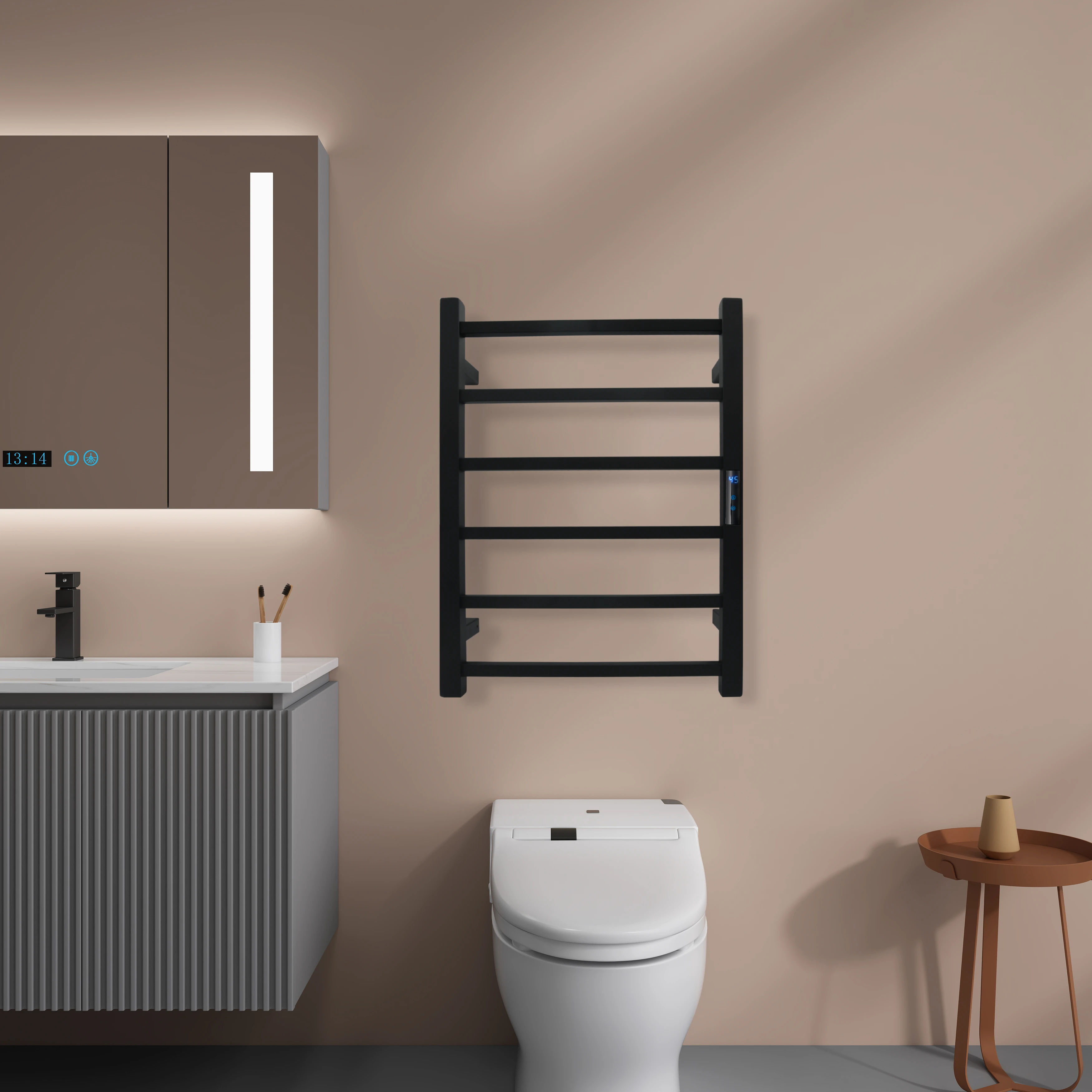 Electric Towel Rack Stylish Heated Towel Rail Temperature &time Control