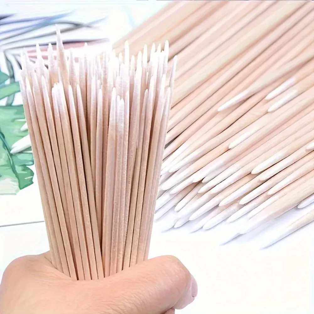 900/100/300pcs Disposable Wooden Micro Bud Swabs Lint Free Eyelash Extension Glue Removing Tools Makeup Mini Brush 3