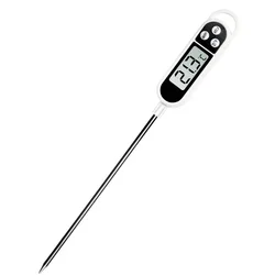 Precision Instant Read Cooking Thermometer with Long Probe (White)