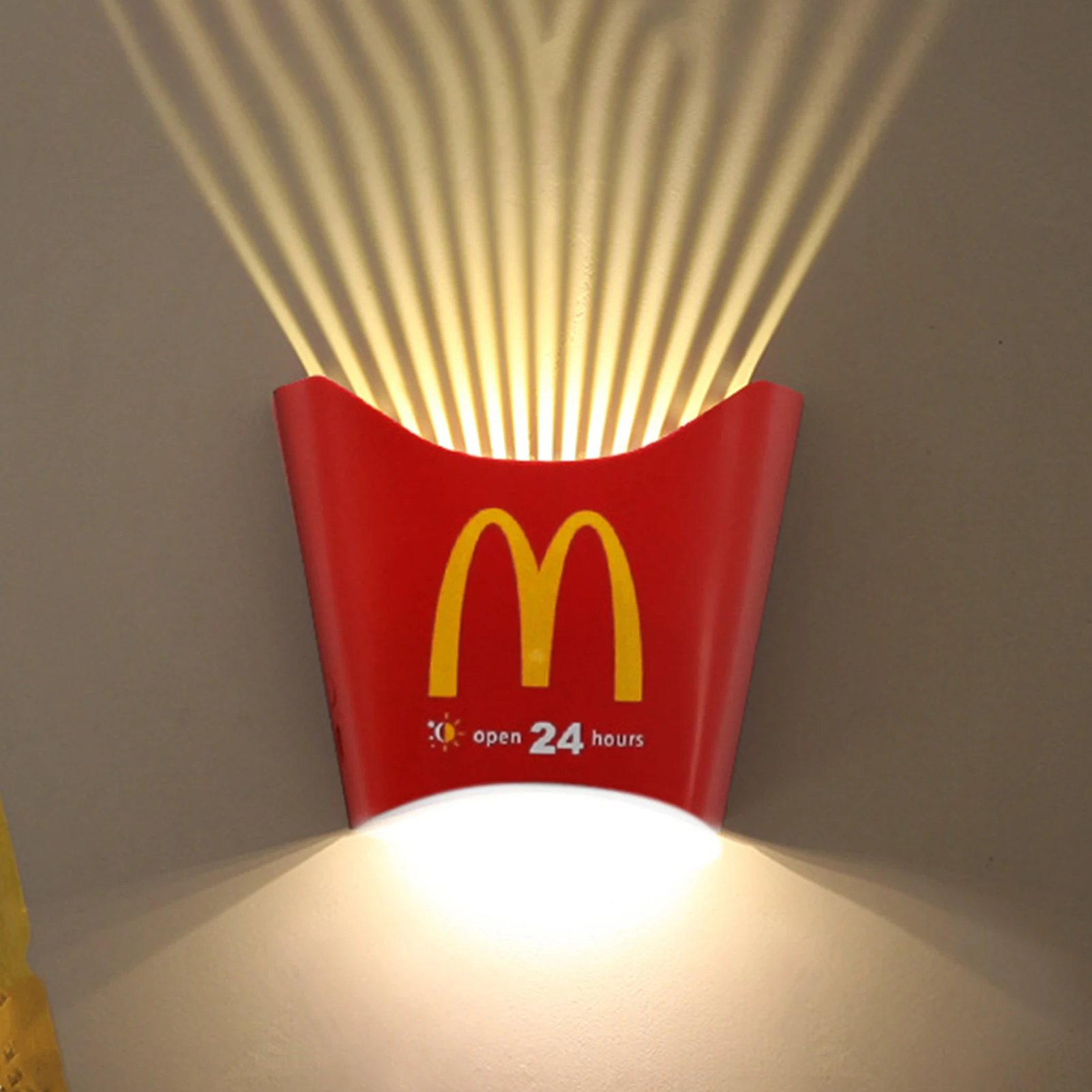 LED Creative French Fries Night Light Rechargeable Wall Mounted Wireless Atmosphere Light Bedroom Decorative Light