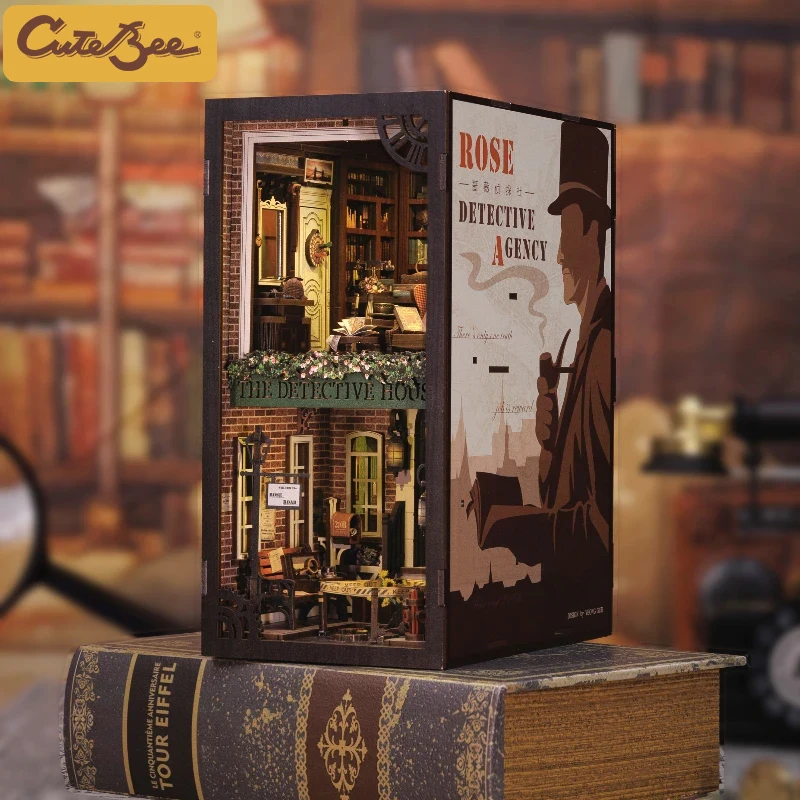 Miniature Store - Casa delle bambole con copertura antipolvere, mobili in legno, kit fai da te per