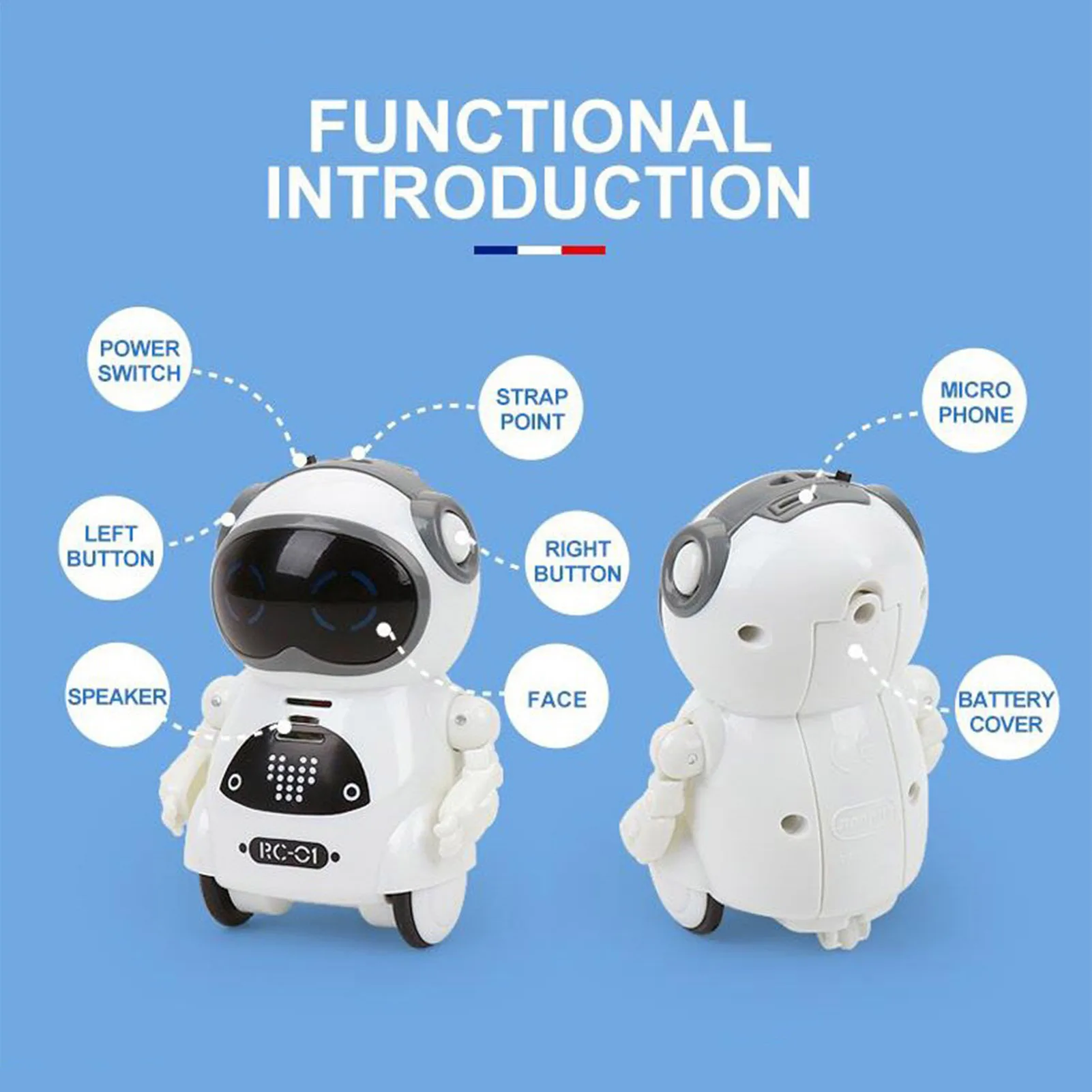 Talking Pocket Robot Toy Multifunctional Fun Educational RC Robot Toy for Children Montessori Educational Toy 3