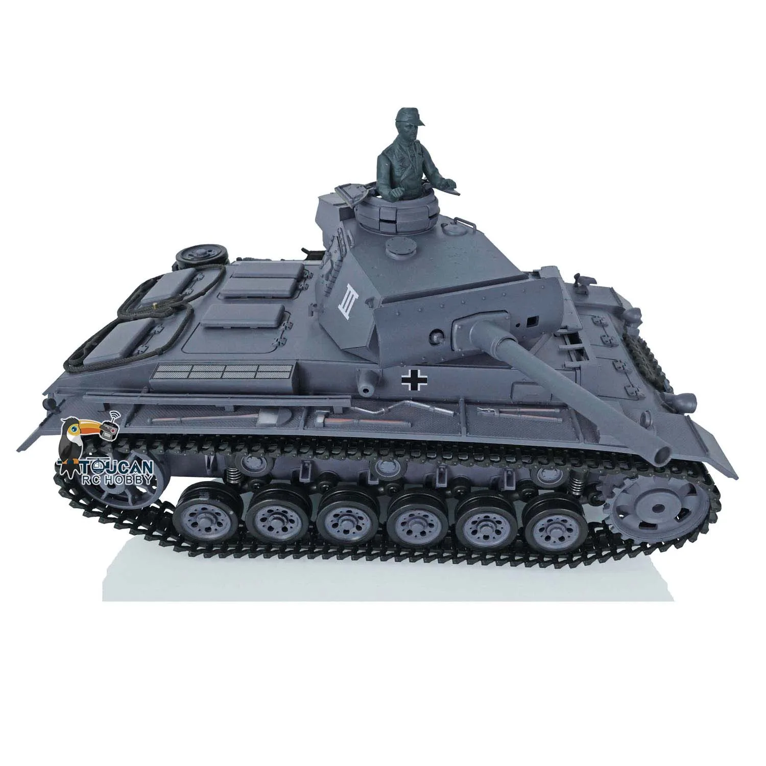 2.4G Heng Long 1/16 Scale 7.0 Plastic German Panzer III L RC Tank Model 3848 Battle Against IR Battle Toys for Boys TH17339-SMT7 3