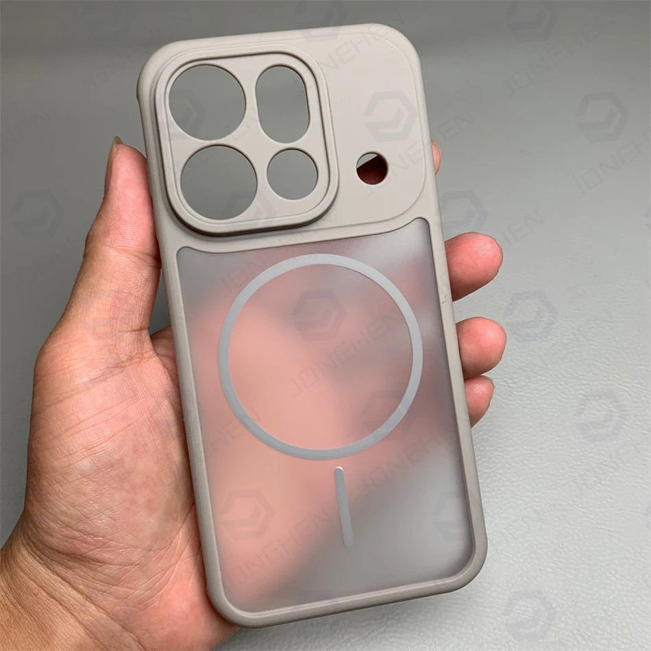 Magsafe Magnetic Frosted Armor Case - Translucent Hybrid Shockproof Cover