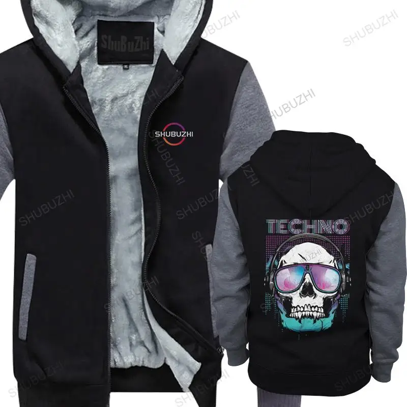 

Awesome Techno Music hoodies Men fall Soft Cotton thick hoodies Fashion Hip Hop fall Cool Skull Head fleece Tops Apparel Merch