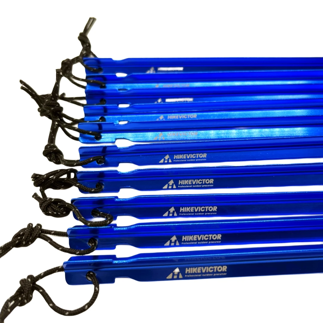 10Pcs 18cm Aluminum Alloy Tent Pegs Camping Tent Accessories Hammer Wind Rope Tent Nail Storage Cover Case Travel tent pegs camping tent accessories