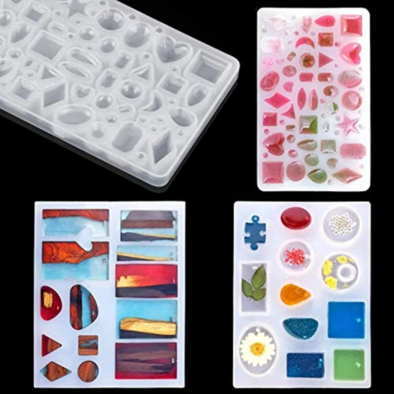 186 Pieces Silicone Resin Casting Molds Starter Kit , Alphabet Number Molds for Resin Casting, DIY Crystal Glue Jewelry Mold Set